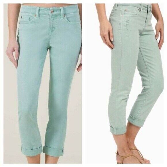 Level 99  Mid rise Lily Crop Rollup Jean Mint New - Picture 1 of 11